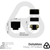 Thermal Grizzly DeltaMate Fitting HT16, Connecteur Noir