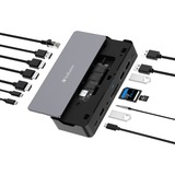 Verbatim CDS-15S Avec fil USB 3.2 Gen 1 (3.1 Gen 1) Type-C Noir, Gris, Station d'accueil Aluminium/Noir, Avec fil, USB 3.2 Gen 1 (3.1 Gen 1) Type-C, 100 W, 3,5 mm, 1000 Mbit/s, Noir, Gris