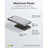goobay Powerbank magnétique sans fil de 5 000 mAh Noir, 1x USB-C + Chargement sans fil, Power Delivery