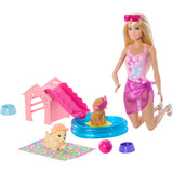  Barbie Chiot Pool Party - Aloha Blonde, Poupée 