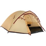 Coleman Darwin 4 Plus Summer, Tente Beige/rouge foncé