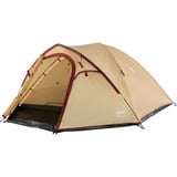 Coleman Darwin 4 Plus Summer, Tente Beige/rouge foncé