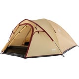 Coleman Darwin 4 Plus Summer, Tente Beige/rouge foncé