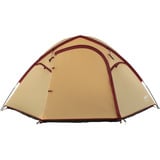 Coleman Darwin 4 Plus Summer, Tente Beige/rouge foncé