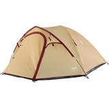 Coleman Darwin 4 Plus Summer, Tente Beige/rouge foncé
