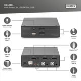 Digitus Commutateur KVM DisplayPort 2x1, Switch KVM Noir