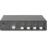 Digitus Commutateur KVM, 4 ports, Simple affichage, 4K, HDMI®, Switch KVM Noir, 4 ports, Simple affichage, 4K, HDMI®, 3840 x 2160 pixels, 4K Ultra HD, Noir