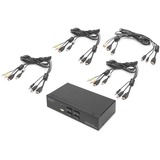 Digitus Commutateur KVM, 4 ports, Simple affichage, 4K, HDMI®, Switch KVM Noir, 4 ports, Simple affichage, 4K, HDMI®, 3840 x 2160 pixels, 4K Ultra HD, Noir