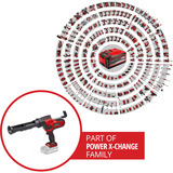 EINHELL Pistolet sans fil Power X-Change TE-SG 18/10 Li - Solo, Pistolet à calfeutrer Rouge/Noir, Batterie et chargeur non inclus