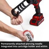 EINHELL Pistolet sans fil Power X-Change TE-SG 18/10 Li - Solo, Pistolet à calfeutrer Rouge/Noir, Batterie et chargeur non inclus