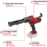 EINHELL Pistolet sans fil Power X-Change TE-SG 18/10 Li - Solo, Pistolet à calfeutrer Rouge/Noir, Batterie et chargeur non inclus