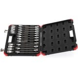 GEDORE Set d'embouts tournevis et clés à douille rouges, 1/2", Clés mixtes à cliquet Noir/Rouge