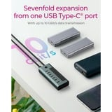 ICY BOX IB-HUB1457-C31 USB 3.2 Gen 1 (3.1 Gen 1) Type-C 10000 Mbit/s Bleu, Gris, Hub USB USB 3.2 Gen 1 (3.1 Gen 1) Type-C, USB 3.2 Gen 2 (3.1 Gen 2) Type-C, USB Type-C, 10000 Mbit/s, Bleu, Gris, Aluminium, 20 W