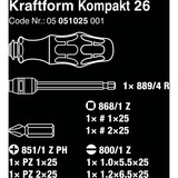 Wera Kraftform Kompakt 26 avec étui, 7 pièces, Set d'embouts de vissage Noir/Vert