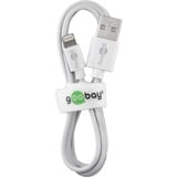 goobay 54600 câble Lightning 1 m Blanc Blanc, 1 m, Lightning, USB A, Mâle, Mâle, Blanc