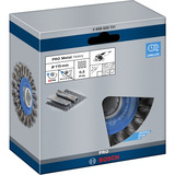 Bosch 2 608 620 731 accessoire pour meuleuse d'angle Roue à rayons, Brosse Roue à rayons, Aluminium, Métal non Ferreux, Tuyau, Profil, Acier, 11,5 cm, Bosch, Bleu, Gris, 0,5 mm