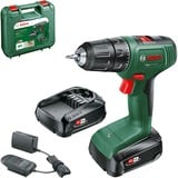 Bosch BOSCH EasyDrill 18V-40 (2x2.0Ah) COFFRE, Perceuse/visseuse Vert/Noir, Perceuse à poignée pistolet, Sans clé, Sans brosse, Noir, Vert, 1,3 cm, 1630 tr/min