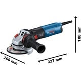 Bosch BOSCH GWS 14-125 Winkelschleifer KARToN, Meuleuse d'angle Bleu/Noir, 11500 tr/min, 12,5 cm, Secteur, 2,2 kg, Moteur sans balai