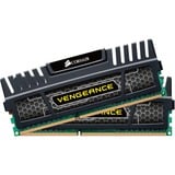 Corsair 8 Go DDR3-1600 Kit, Mémoire vive Noir, CMZ8GX3M2A1600C9, Vengeance Black, XMP, Lite retail, Détail Lite