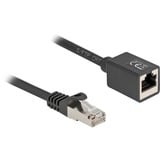 DeLOCK Câble de rallonge réseau RJ-45 mâle > RJ-45 femelle Cat.6a S/FTP, Câble d'extension Noir