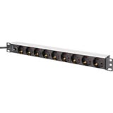 Digitus Barrettes d'alimentation 19" PDU avec profil en aluminium, 9 prises, avec protection Noir/en aluminium, 9x prises