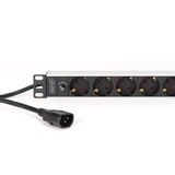 Digitus Barrettes d'alimentation 19" PDU avec profil en aluminium, 9 prises, avec protection Noir/en aluminium, 9x prises