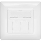 Digitus Plaque frontale + cadre d'encastrement pour multimédia/Keystone, Panneau avant Blanc