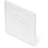 Digitus Plaque frontale + cadre d'encastrement pour multimédia/Keystone, Panneau avant Blanc