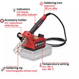 EINHELL Power X-Change Fer à souder sans fil TE-SI 18/480 Li E - Solo, 18 Volts Rouge/Noir