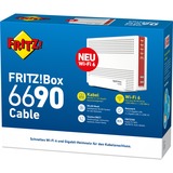 FRITZ! FRITZ!Box 6690, Routeur Box 6690, Wi-Fi 6 (802.11ax), Bi-bande (2,4 GHz / 5 GHz), Ethernet/LAN, Blanc, Routeur