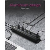 ICY BOX IB-HUB 1720-U3, Hub USB Noir