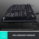 Logitech K120 Corded Keyboard clavier USB QWERTZ Allemand Noir Noir, Layout DE, Taille réelle (100 %), Avec fil, USB, QWERTZ, Noir