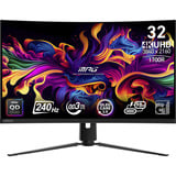 MSI MPG 321CURXDE QD-OLED écran plat de PC 80 cm (31.5") 3840 x 2160 pixels 4K Ultra HD Noir Moniteur gaming incurvé Noir, 1x DisplayPort, 2x HDMI, 1x USB-C, 2x USB-A, 240 Hz, 80 cm (31.5"), 3840 x 2160 pixels, 4K Ultra HD, QD-OLED, 0,05 ms, Noir