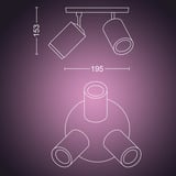 Philips Hue White & Color Ambiance Fugato Spot triple, Lumière LED Blanc