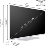Telefunken  40" TV LED Blanc