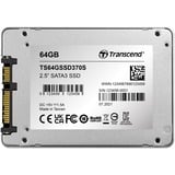 Transcend 370S 2.5" 64 Go Série ATA III MLC SSD Argent, 64 Go, 2.5", 450 Mo/s, 6 Gbit/s
