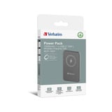 Verbatim Charge 'n' Go Lithium Polymère (LiPo) 10000 mAh Recharge sans fil Gris, Powerbank Gris, 10000 mAh, Lithium Polymère (LiPo), Quick Charge 3.0, Recharge sans fil, Gris