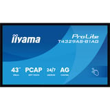 iiyama T4329AS-B1AG écran plat de PC 108 cm (42.5") 3840 x 2160 pixels 4K Ultra HD LED Écran tactile Noir Moniteur Noir (Mat), 2x HDMI, 1x USB-C, 2x USB-A, 1x RJ-45, 108 cm (42.5"), 3840 x 2160 pixels, 4K Ultra HD, LED, 6,5 ms, Noir