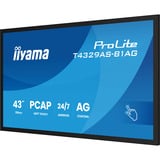iiyama T4329AS-B1AG écran plat de PC 108 cm (42.5") 3840 x 2160 pixels 4K Ultra HD LED Écran tactile Noir Moniteur Noir (Mat), 2x HDMI, 1x USB-C, 2x USB-A, 1x RJ-45, 108 cm (42.5"), 3840 x 2160 pixels, 4K Ultra HD, LED, 6,5 ms, Noir