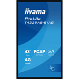 iiyama T4329AS-B1AG écran plat de PC 108 cm (42.5") 3840 x 2160 pixels 4K Ultra HD LED Écran tactile Noir Moniteur  Noir (Mat), 108 cm (42.5"), 3840 x 2160 pixels, 4K Ultra HD, LED, 6,5 ms, Noir