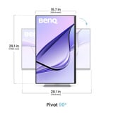 BenQ MA270UP pour MacBook 27" 4K Ultra HD Moniteur Argent, 2x HDMI, 2x USB-C, 2x USB-A, 68,6 cm (27"), 3840 x 2160 pixels, 4K Ultra HD, 5 ms, Blanc