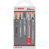 Bosch 2 607 011 438 Lame de scie sauteuse, à chantourner et sabre Lames de scie sauteuse Carbone 15 pièce(s), Jeu de lames de scie Lames de scie sauteuse, Aluminium, Bois dur, Métal, Multi, Plastique, Bois tendre, Acier, Bois, Carbone, Gris, 15 pièce(s)