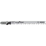 Bosch Lames de scie sauteuse T 101 D Clean for Wood, Lame de scie Jigsaw blade, Panneau aggloméré, Fibre de bois, Bois tendre, Contreplaqué à base de bois, Acier fin au carbone, 4 mm, 5,2 mm, 10 cm