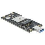 DeLOCK 63166 carte et adaptateur d'interfaces Interne M.2, Convertisseur USB Type-A, M.2, Noir, 38 mm, 93 mm, 6 mm