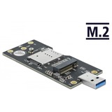 DeLOCK 63166 carte et adaptateur d'interfaces Interne M.2, Convertisseur USB Type-A, M.2, Noir, 38 mm, 93 mm, 6 mm