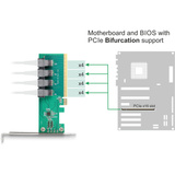 DeLOCK Carte PCI Express x16 vers 4 x interne SFF-8643 NVMe - LP, Carte d'interface 