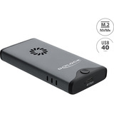 DeLOCK USB-C 40 Gbps pour SSD M.2 NVMe PCIe avec ventilateur, Boîtier disque dur Gris/Noir