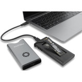 DeLOCK USB-C 40 Gbps pour SSD M.2 NVMe PCIe avec ventilateur, Boîtier disque dur Gris/Noir