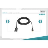 Digitus Câble d'extension USB 2.0 actif, 5 mètres Noir