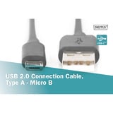 Digitus Câble de connexion USB 2.0 USB-A (connecteur) > Micro-USB (connecteur) Noir